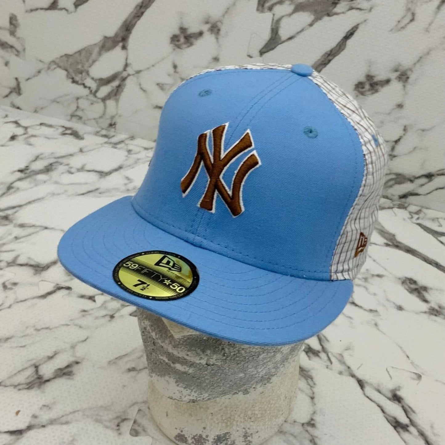 New Era Cap Lt Blue | Brown | White Plaid 59FIFTY NY Yankees Limited Edition