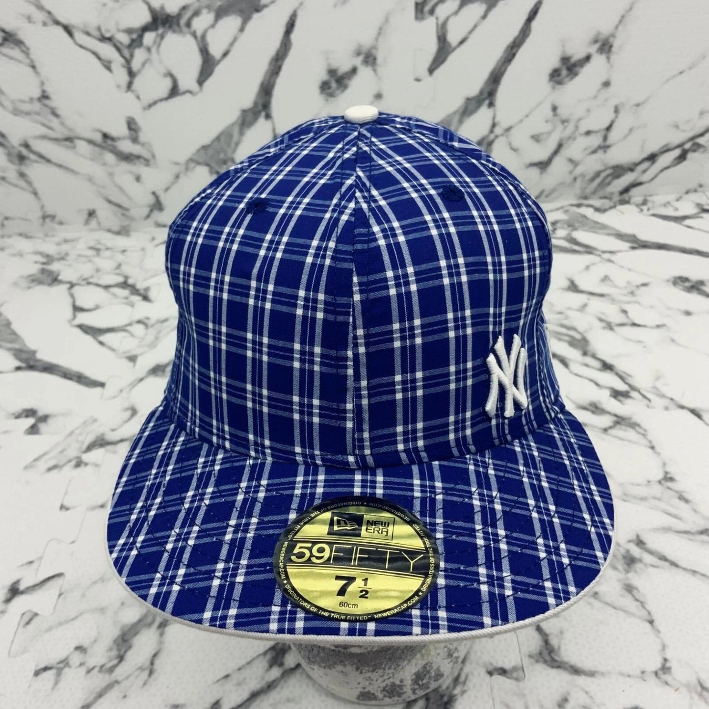 New Era Cap MLB NY Yankees Royal Blue | White Plaid 59FIFTY Hat