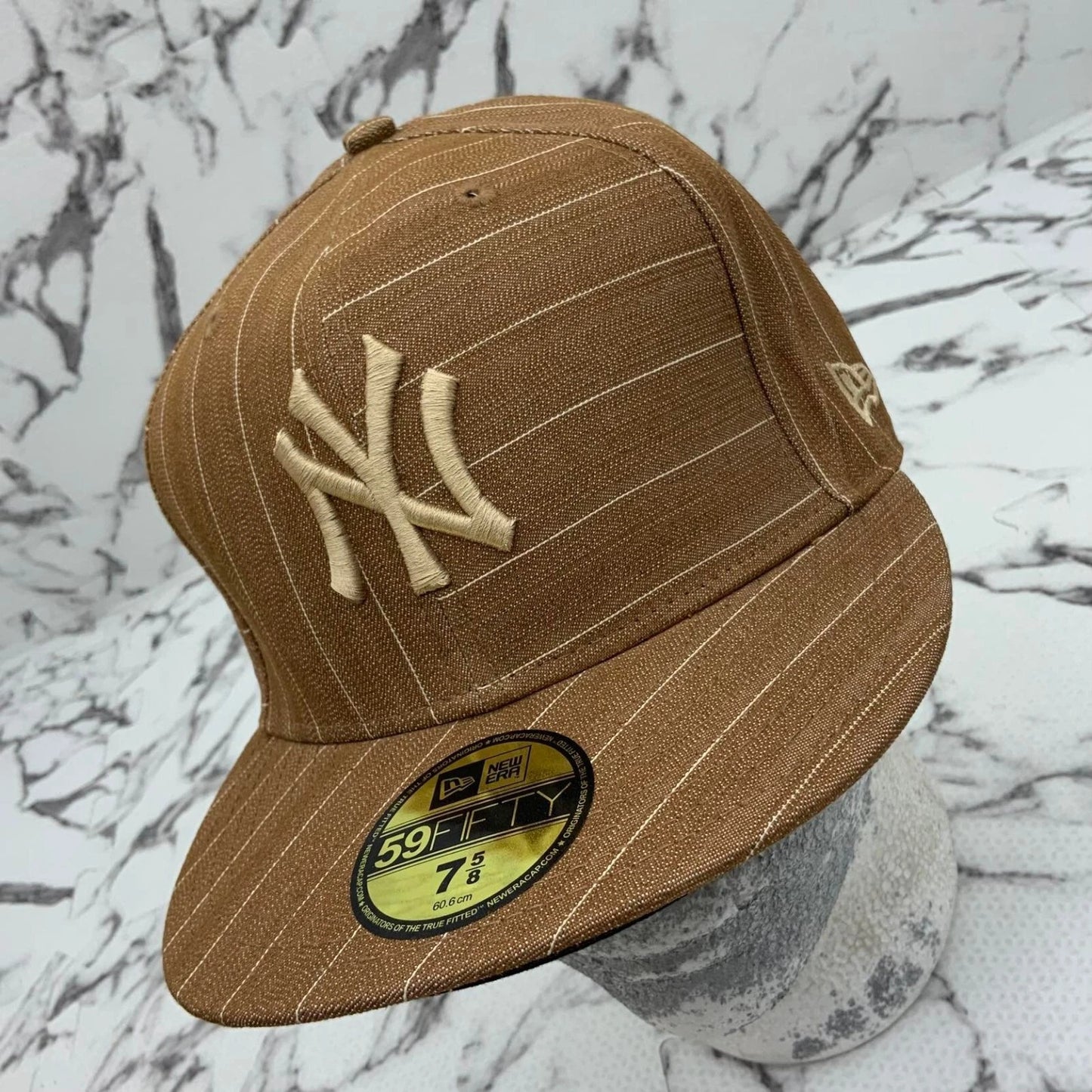 New Era Cap MLB NY Yankees Rust | Beige Pinstripes 59FIFTY