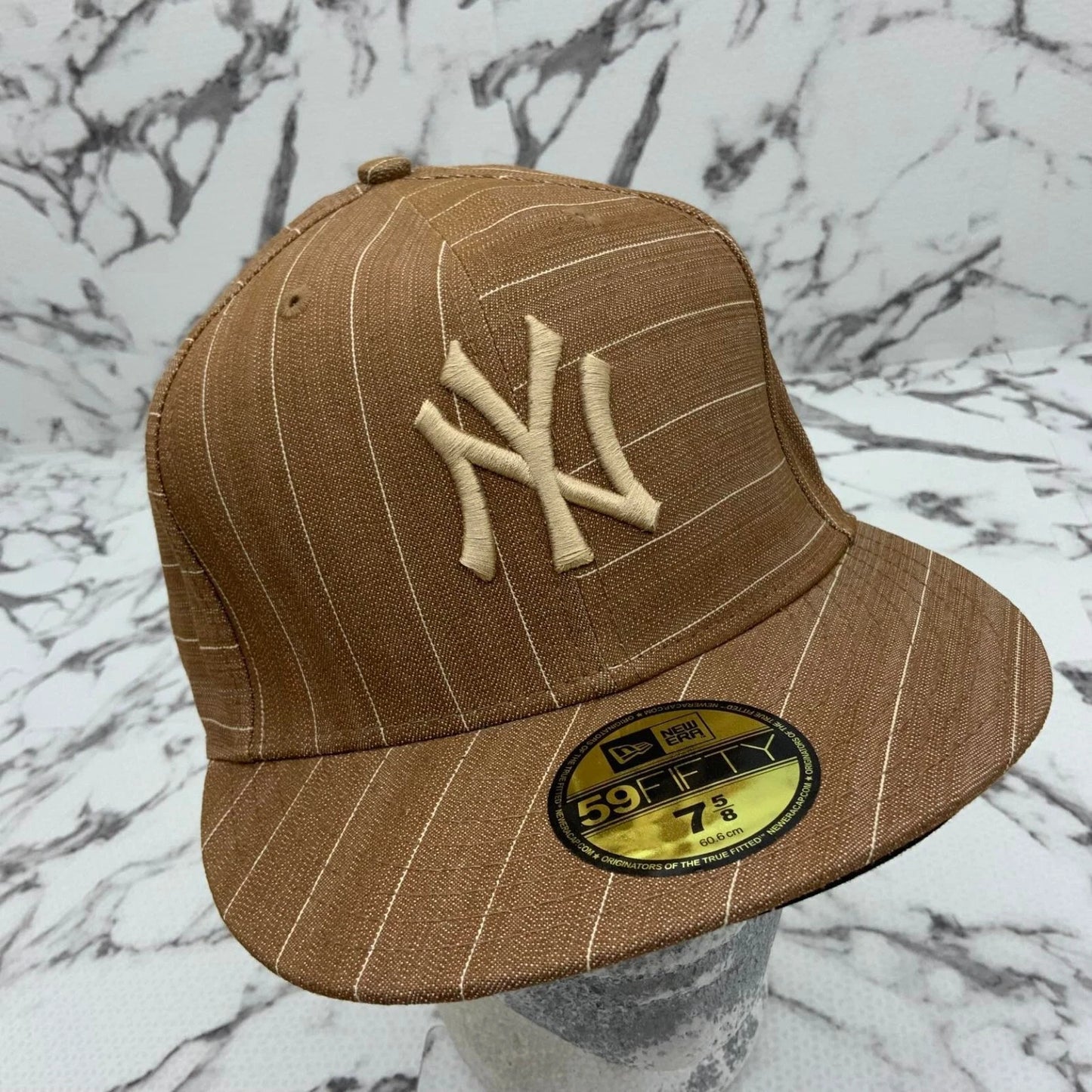 New Era Cap MLB NY Yankees Rust | Beige Pinstripes 59FIFTY