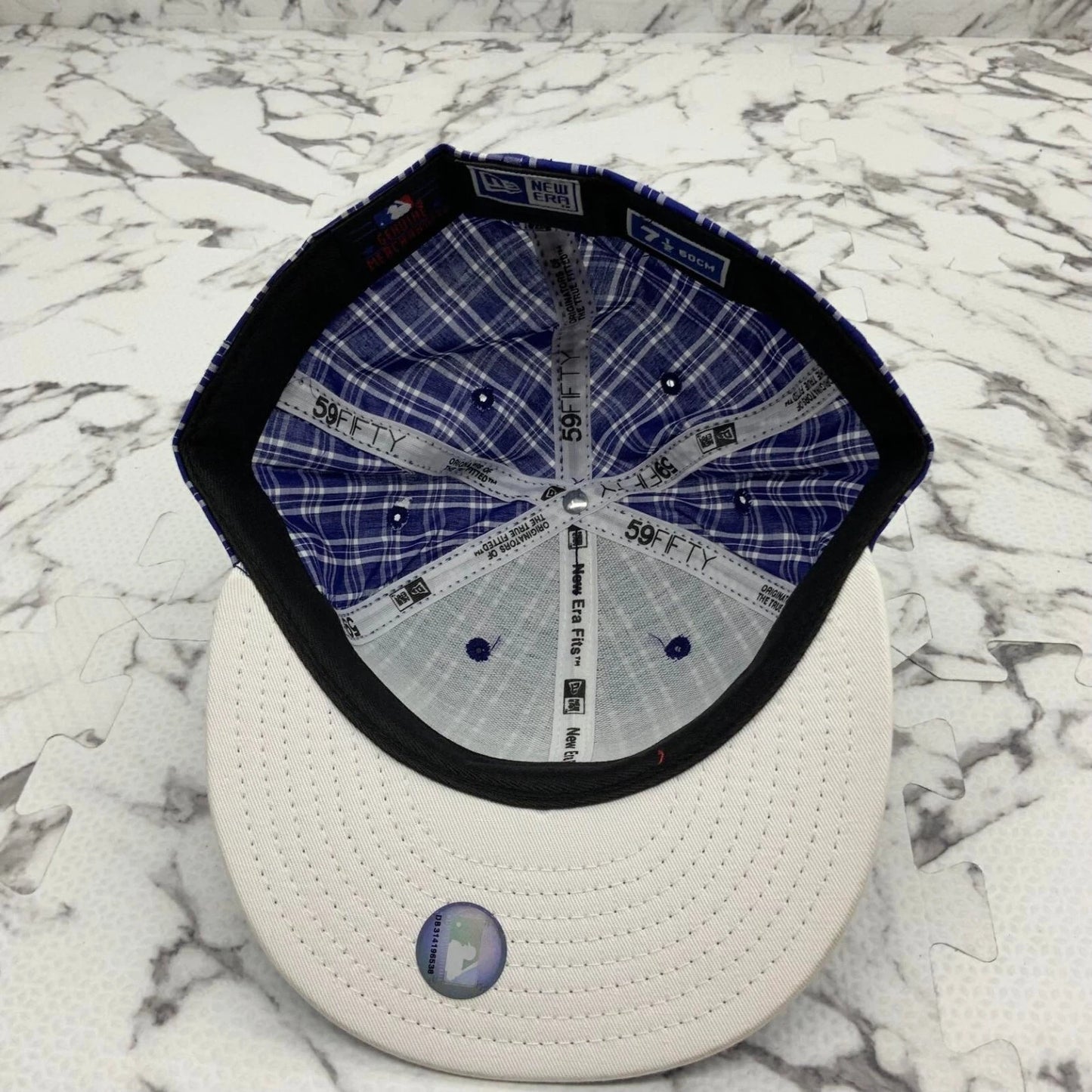 New Era Cap MLB NY Yankees Royal Blue | White Plaid 59FIFTY Hat