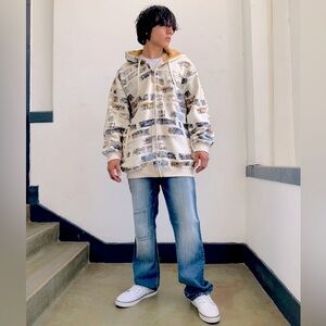 Men’s Pepe Jeans Ivory | Navy | Khaki | Sky Blue Blocks Full Zip Hoodie NWT