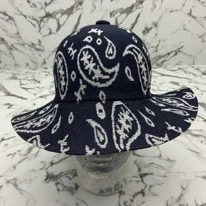 Men's Kangol Navy | White Paisley Wide Brim Casual Hat NWT