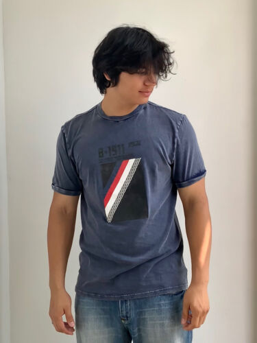 Men's Fila Blue Black White Red Short Sleeve Tee Shirt