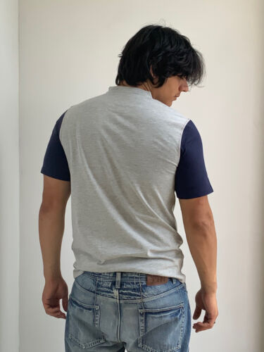 Men's Fila Grey Navy White Short Sleeve Tee Shirt