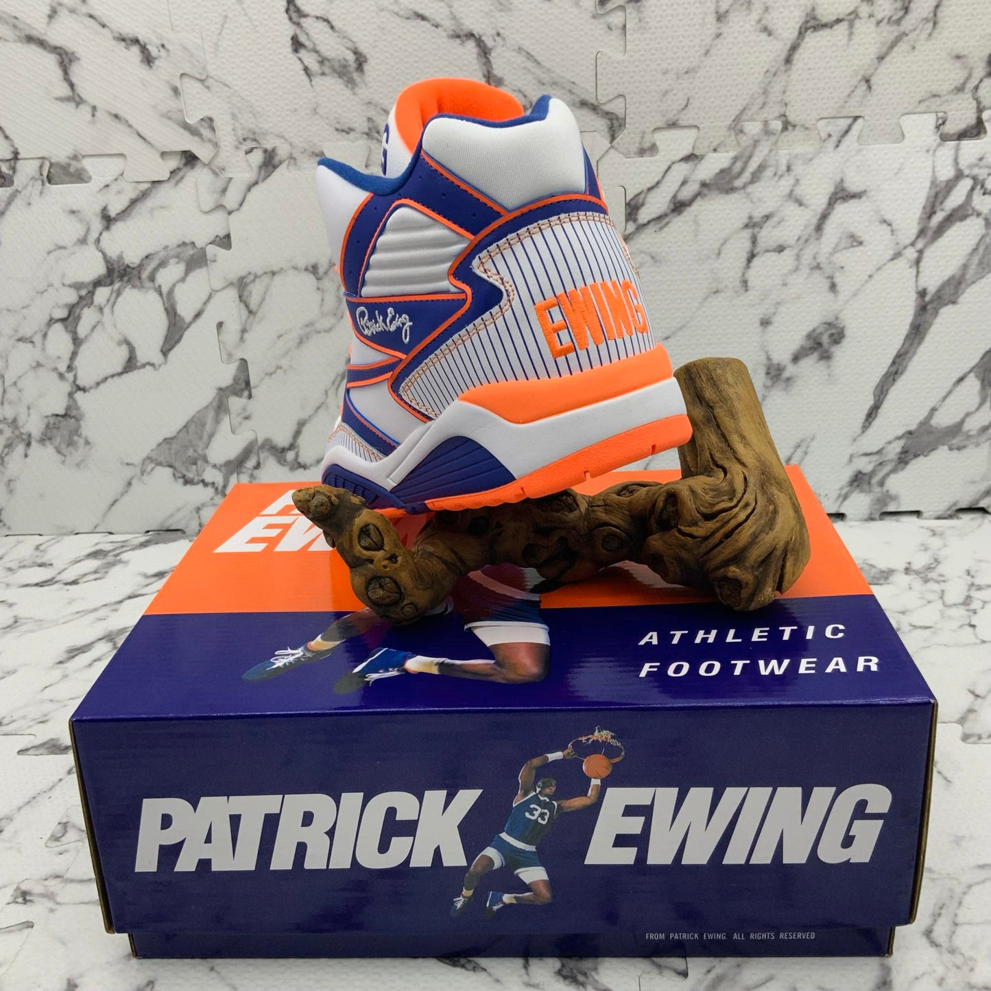 Men’s PATRICK EWING SPORT LITE X QUEENS White | Royal | Orange Sneakers NWT