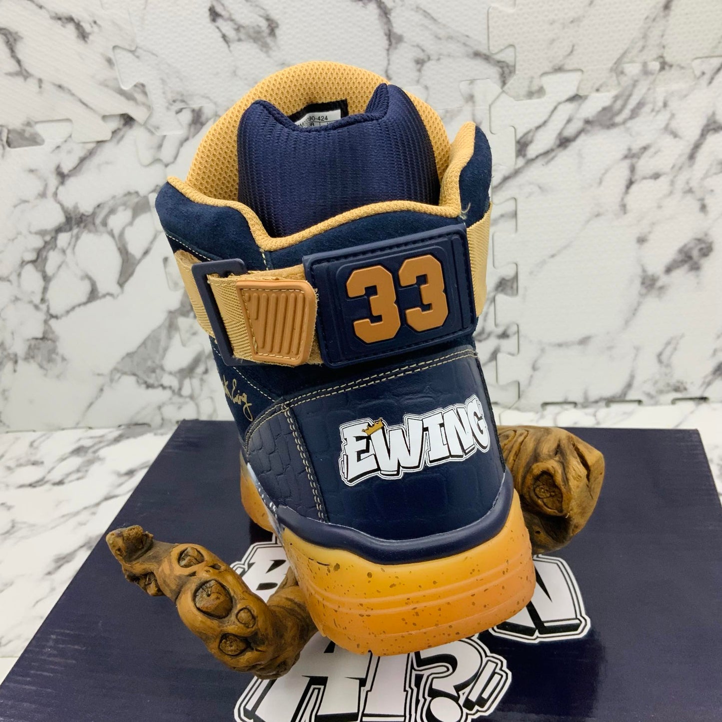 Men’s PATRICK EWING 33 HI X WHERE BROOKLYN AT Navy | Gold Sneakers NWT