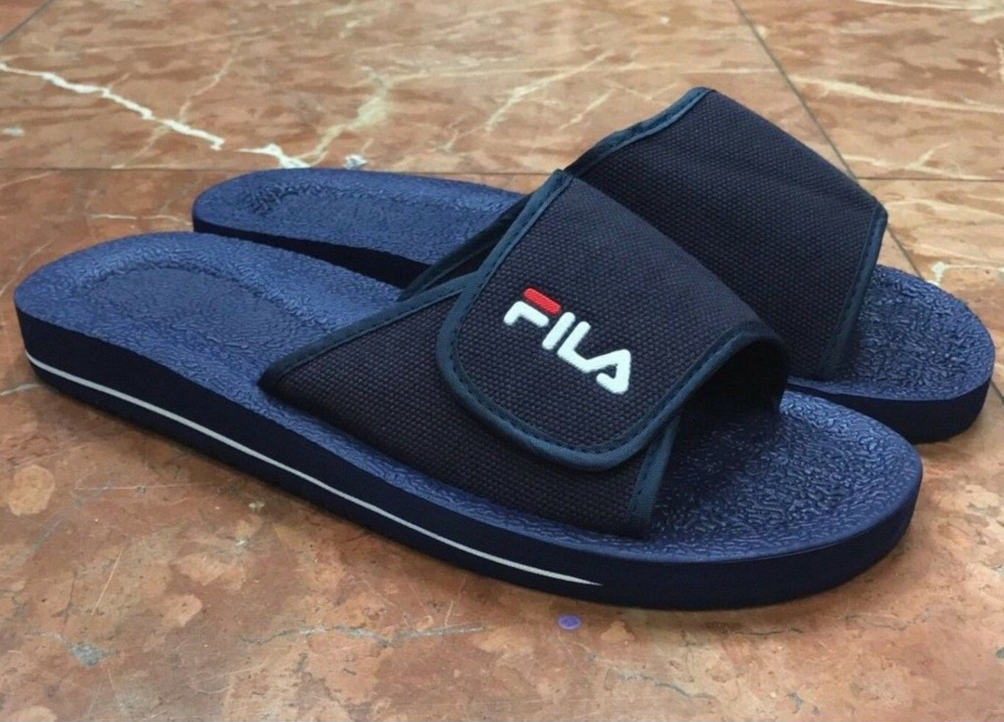 Men’s Fila Slip On Navy Flip Flops NWT