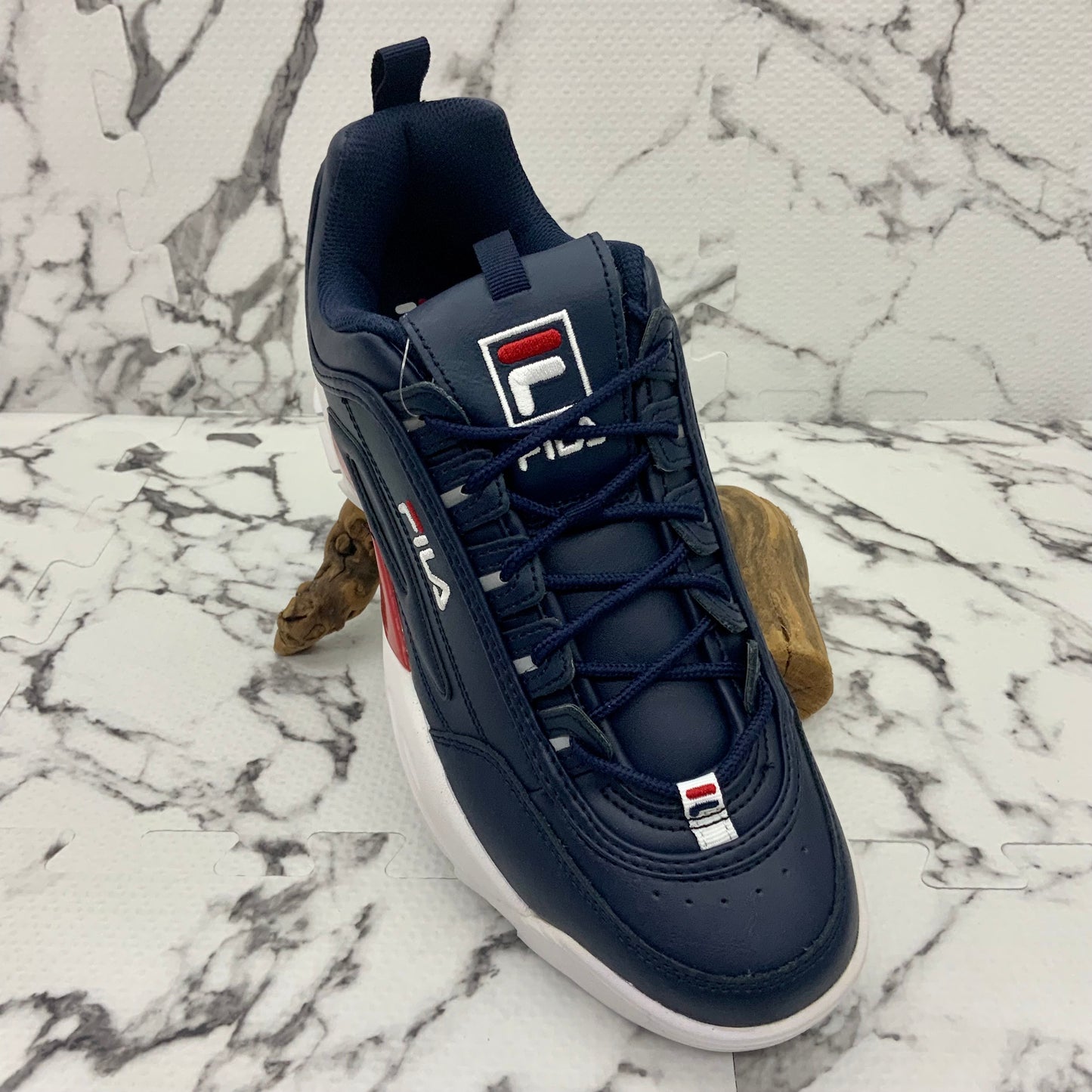 Men's Fila Disruptor II Lab Navy | Red | White Sneakers NWT