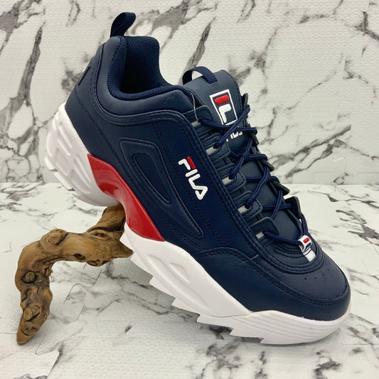 Men's Fila Disruptor II Lab Navy | Red | White Sneakers NWT