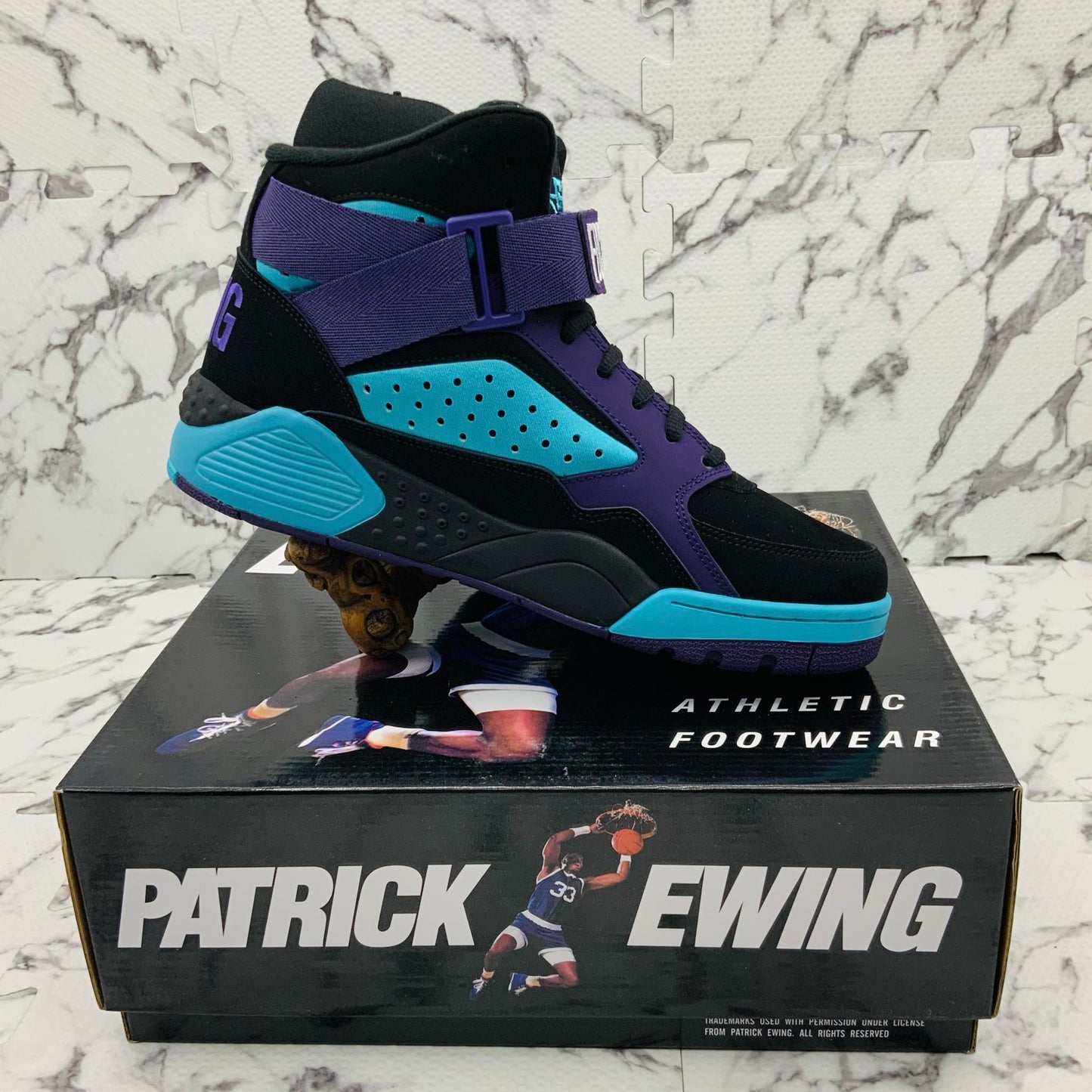 Men’s PATRICK EWING FOCUS Black | Turquoise | Purple Sneakers NWT