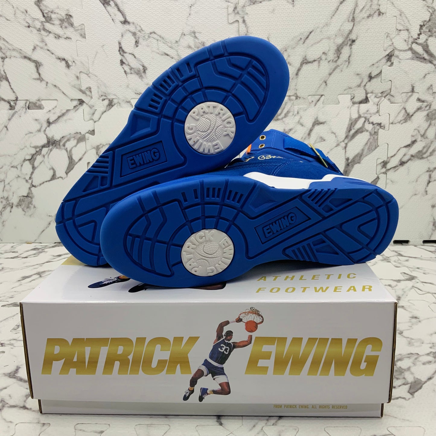 Men’s PATRICK EWING ATHLETICS 33 HI OG Royal Suede | White | Orange Sneakers NWT