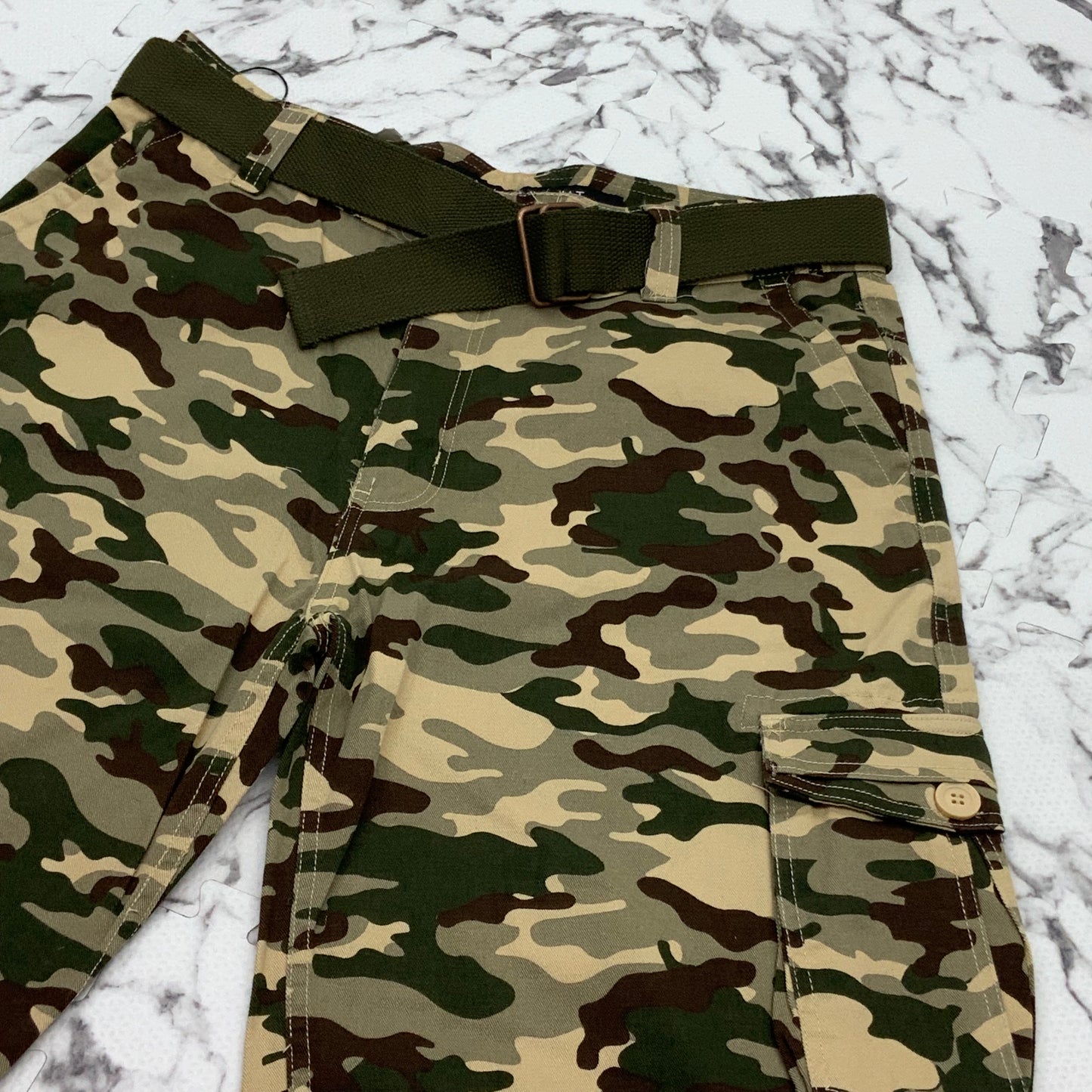 Men's Knockout Brown | Green | Khaki Camouflage Cargo Casual Shorts NWT