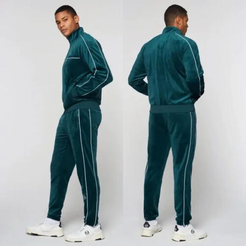 Sergio Tacchini Forest Green | White Velour Tracksuit