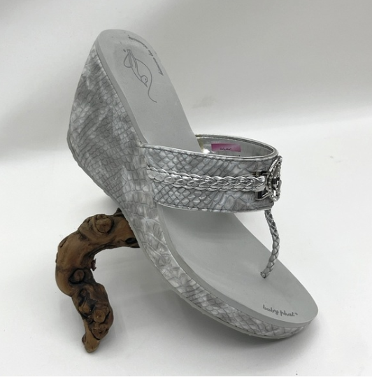 Women's Baby Phat Silver Wedge Sandal NWT