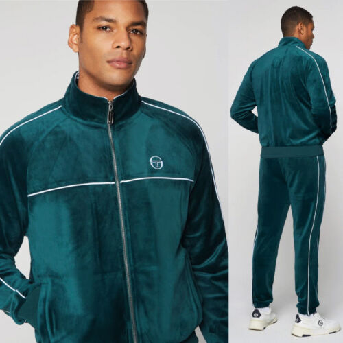 Sergio Tacchini Forest Green | White Velour Tracksuit