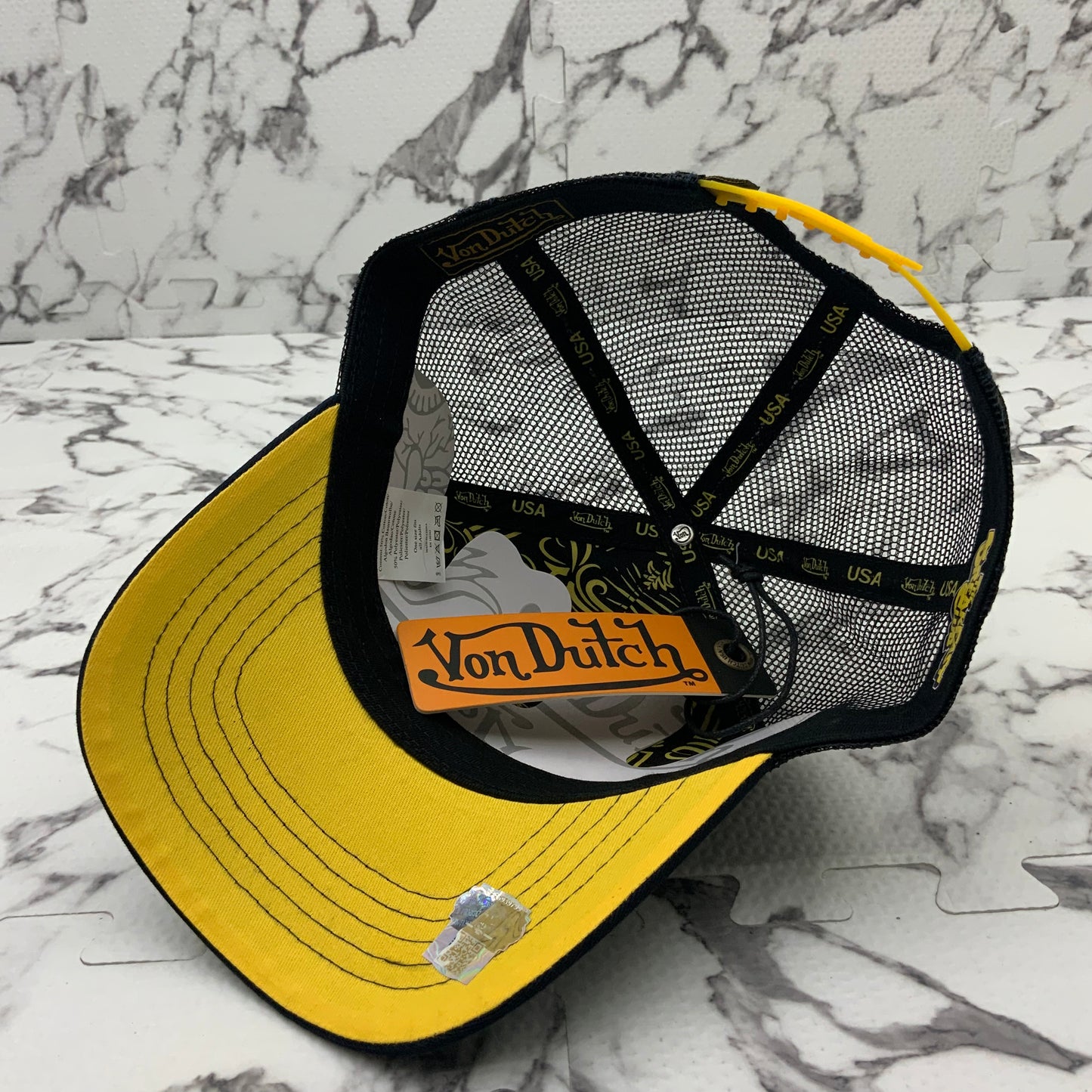 VonDutch Navy | Black | Yellow Fashion Trucker Hat NWT