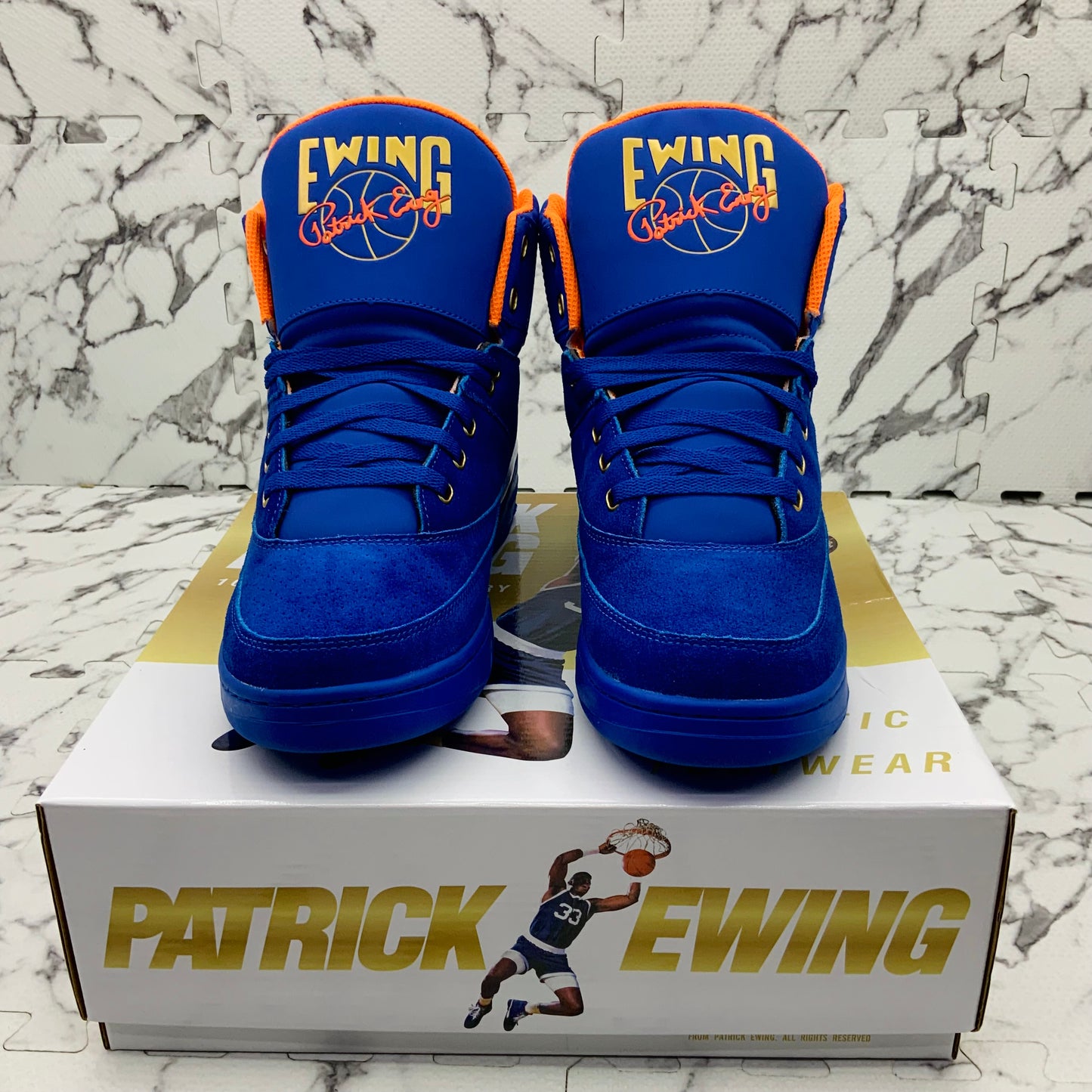 Men’s PATRICK EWING ATHLETICS 33 HI OG Royal Suede | White | Orange Sneakers NWT