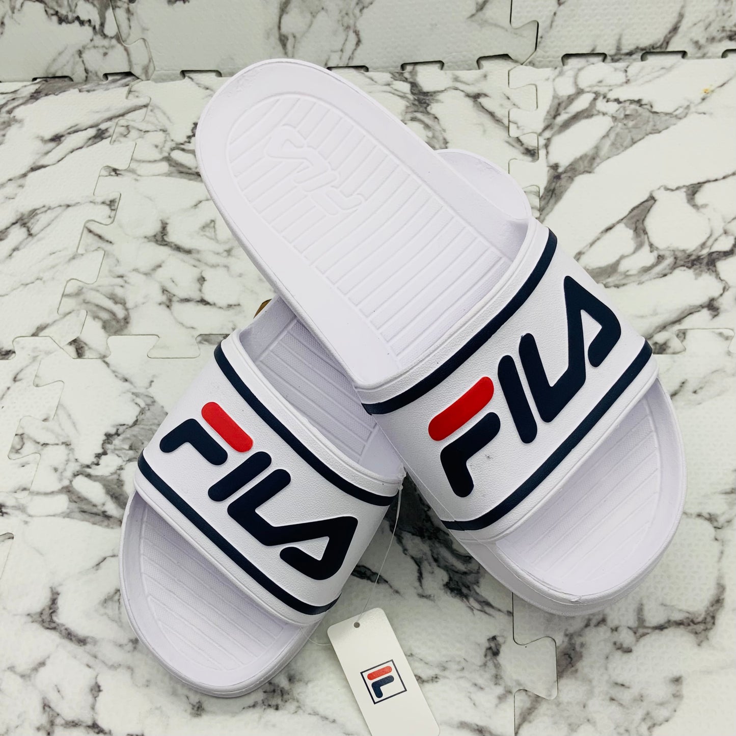 Men's Fila White | Navy | Red Sandals NWT