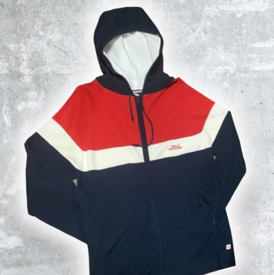 Men's Rocawear Navy | Red | Natural Hooded Full Zip Sweater NWT