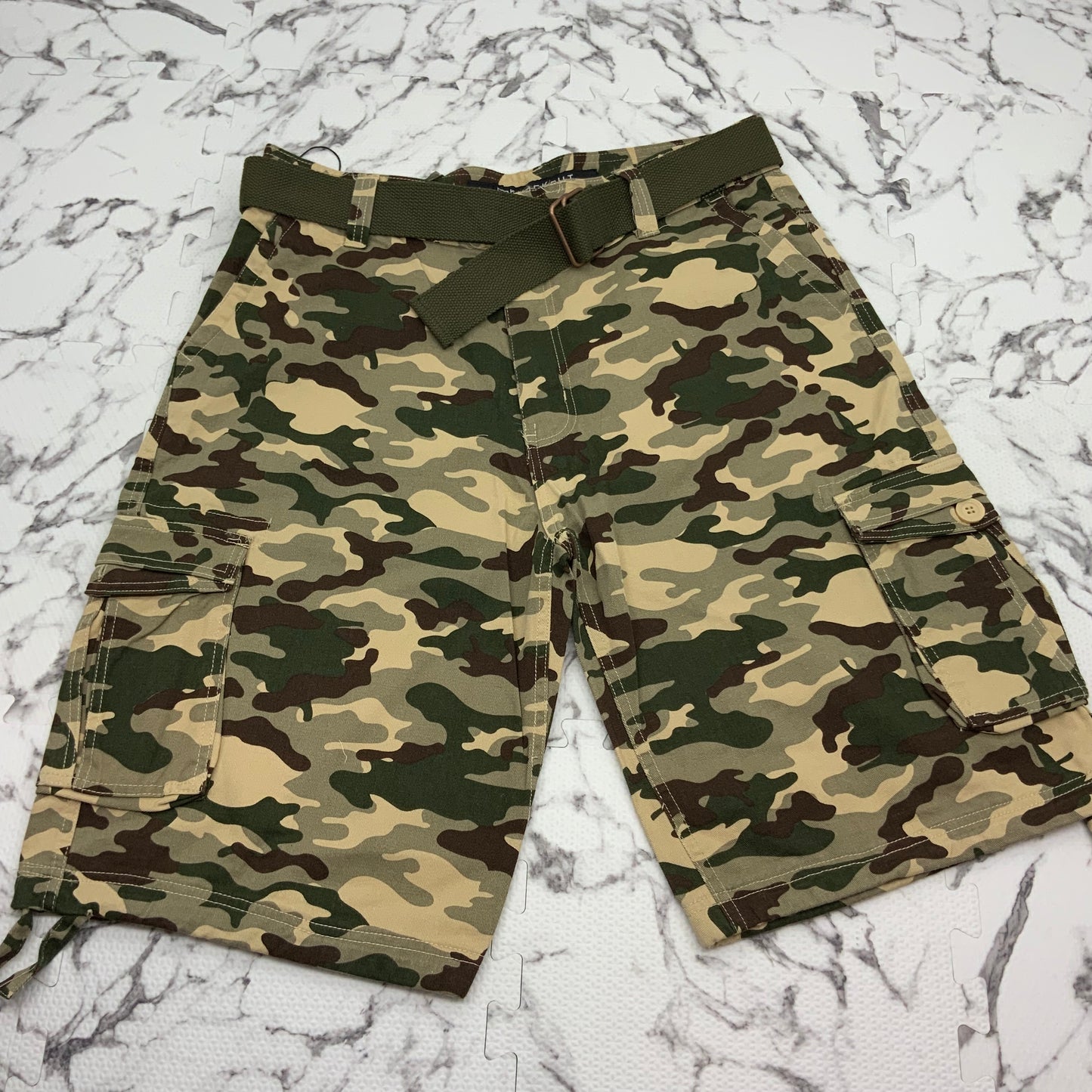 Men's Knockout Brown | Green | Khaki Camouflage Cargo Casual Shorts NWT