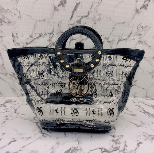 Women’s Baby Phat Black | Transparent All Over Handbag NWT