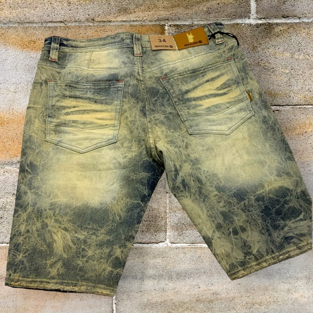 Men's Makobi Distressed Vintage Denim Shorts NWT