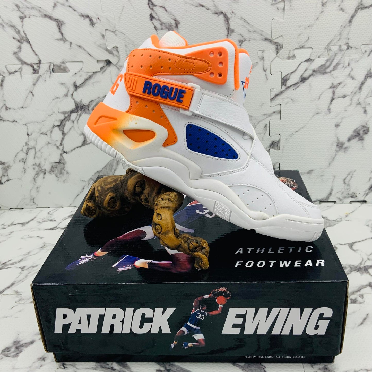 Men’s PATRICK EWING ROGUE White | Blue | Orange Sneakers NWT