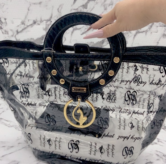 Women’s Baby Phat Black | Transparent All Over Handbag NWT