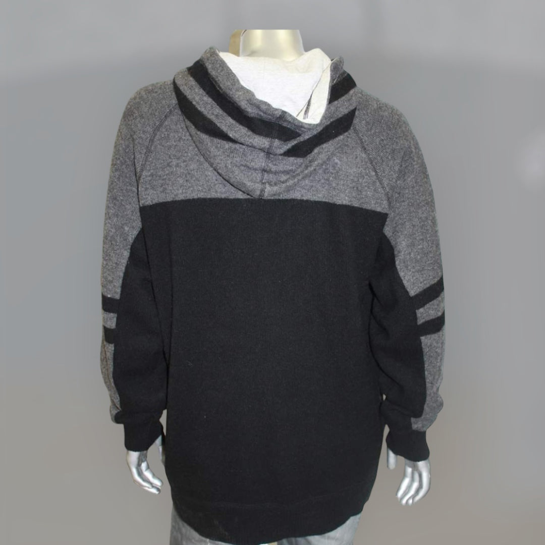 Men's Rocawear Charcoal Grey | Black Hooded Sweater 100% Lamb's Wool NWT