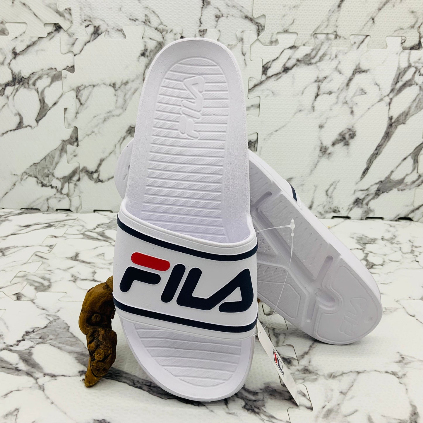 Men's Fila White | Navy | Red Sandals NWT