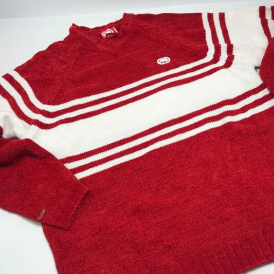 Men's Ecko Red | White Signature V-Neck Sweater NWT