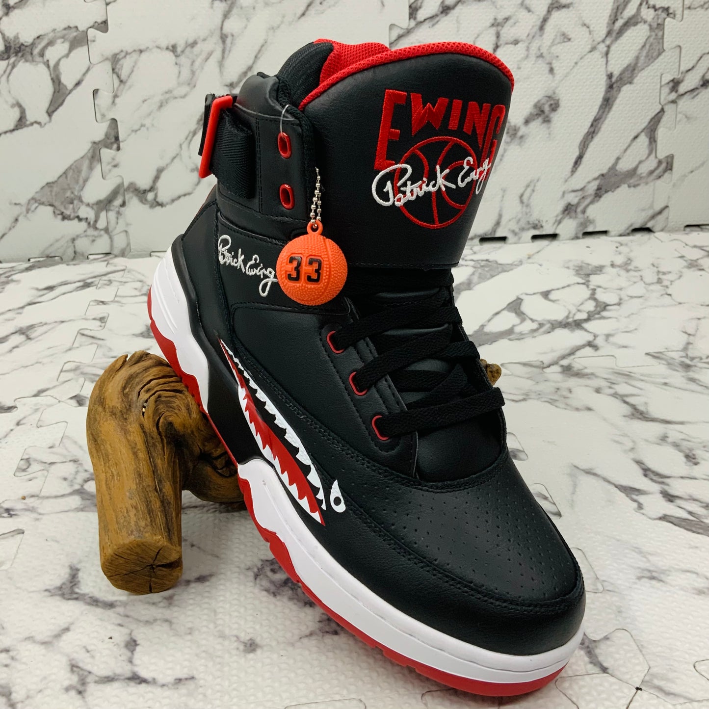 Men’s Patrick Ewing 33 HI Black | Red | White SHARK Sneakers NWT