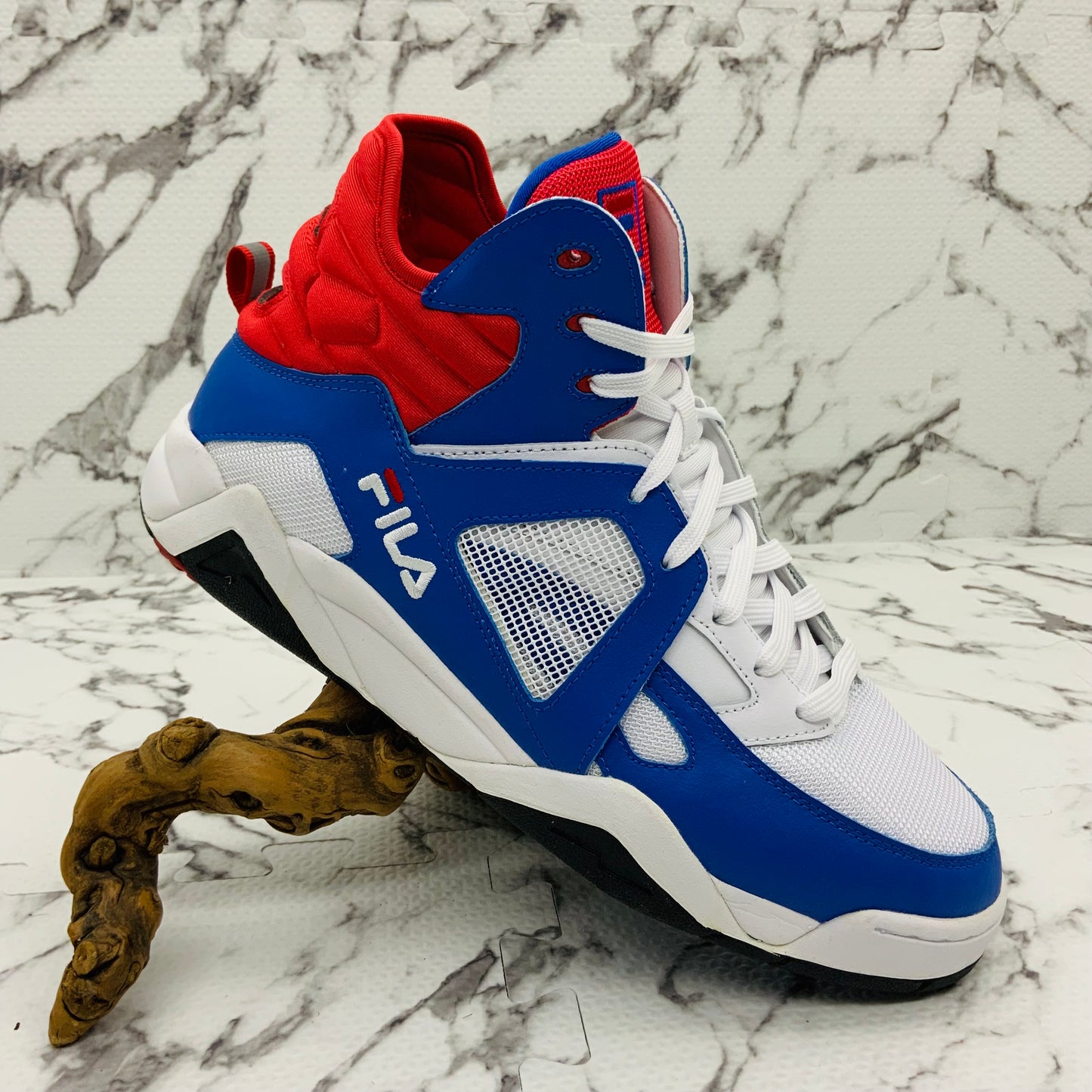 Men's Fila Cage Mid White | Blue | Red Sneakers NWT