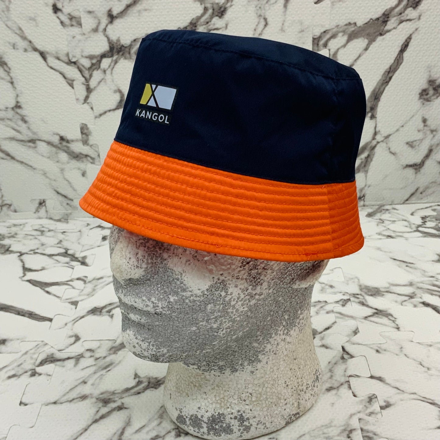 Men's Kangol Rave Sport Reversible Orange | Navy Bucket Hat NWT