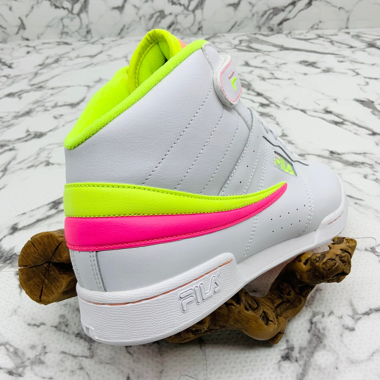 Women's Fila F-13 White | Lime Green | Hot Pink Sneakers NWT