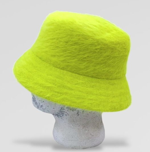 Men's Kangol Neon Lime Green Lahinch Furgora Bucket Hat NWT &