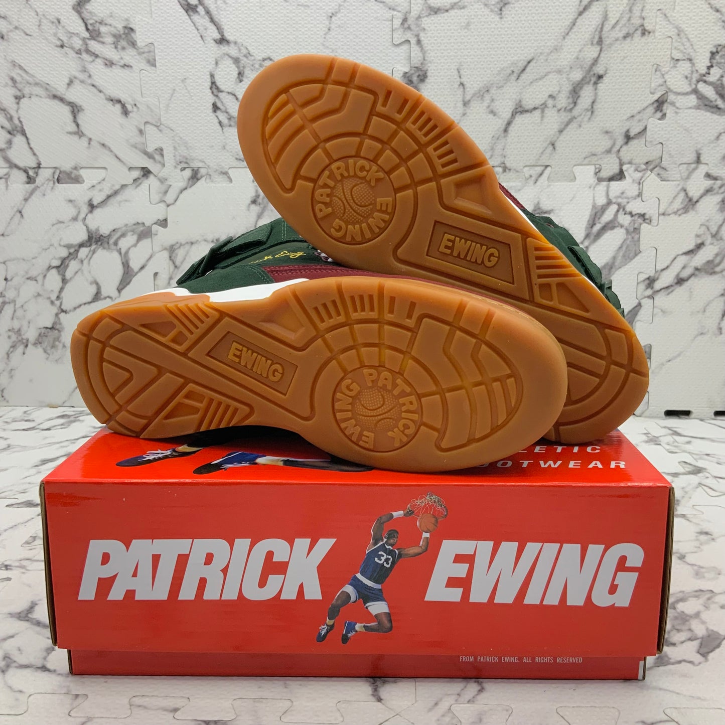 Men’s PATRICK EWING ATHLETICS 33 HI Green | Burgundy | Gum SEATTLE Sneakers NWT