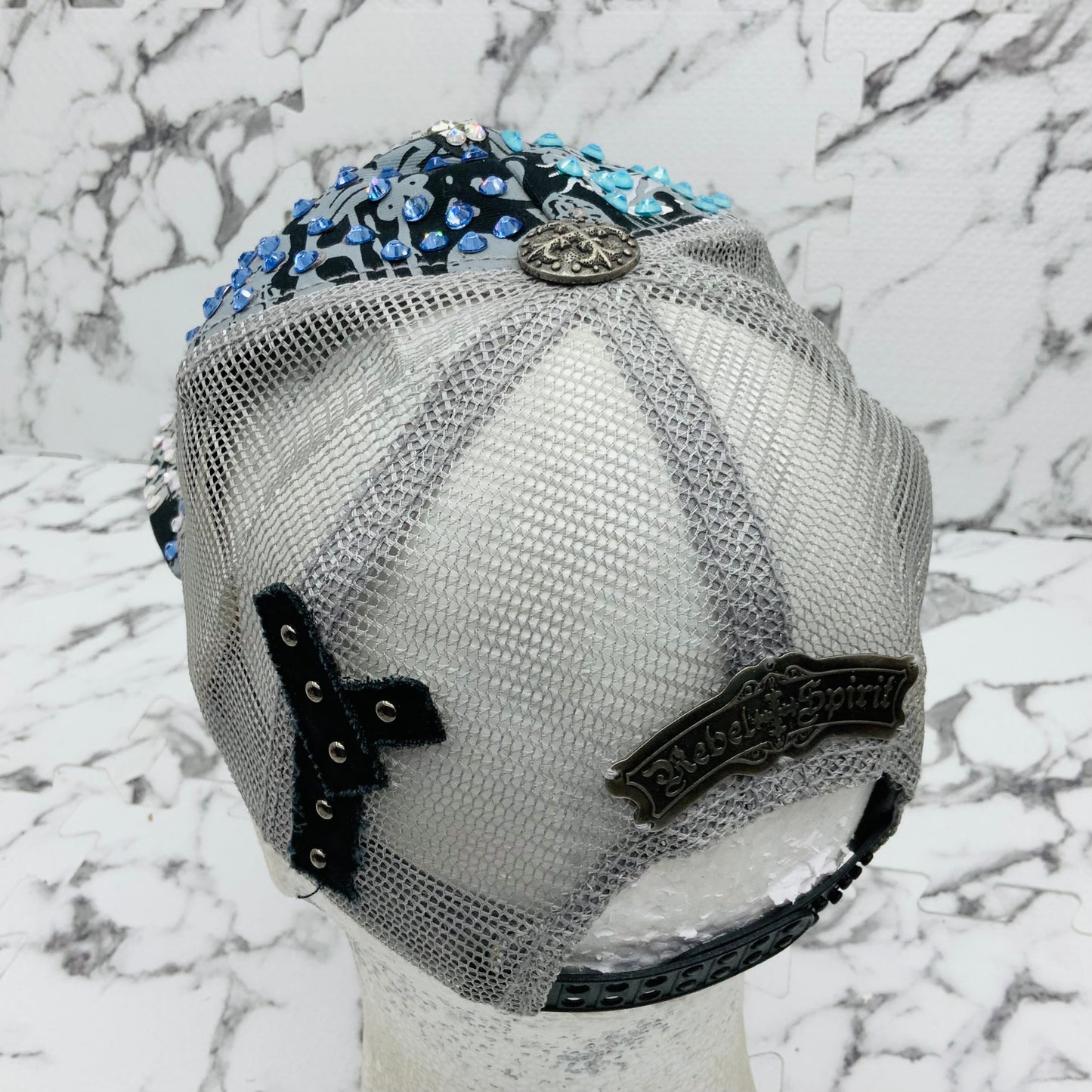 Rebel Spirit Lion King Grey | White | Black | Sky Blue | Lime Green Rhinestone Trucker Hat NWT