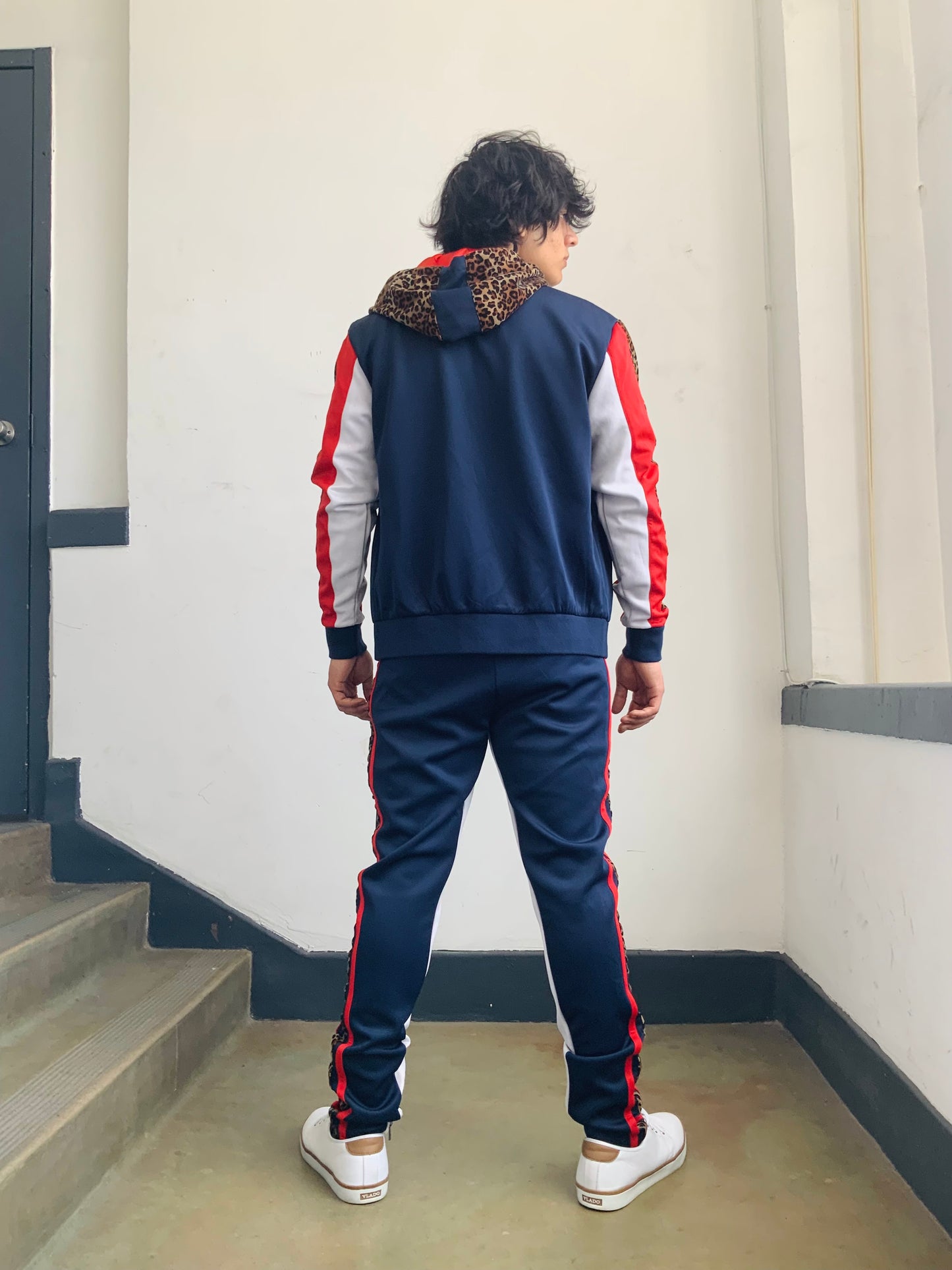 Men's Makobi Leopard Print Navy | Red | White KING SIZE Tracksuits NWT