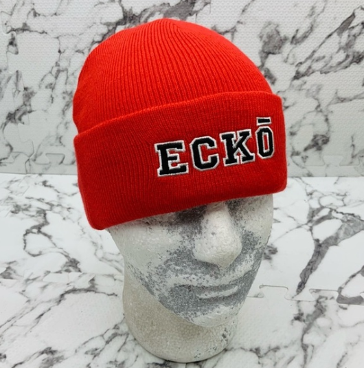 Men's Ecko Unlimited Red | Black | White Designer Cuff Beanie NWT