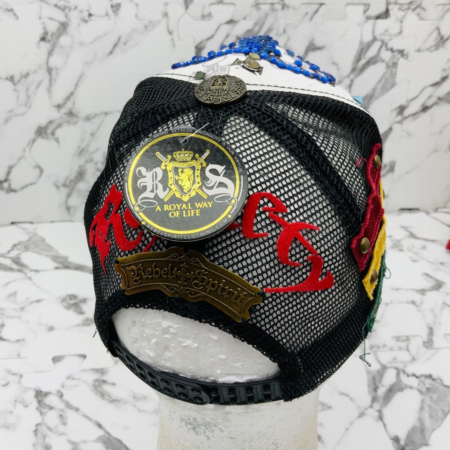 Rebel Spirit Lion King White | Black | Blue | Orange | Yellow Rhinestone Trucker Hat NWT