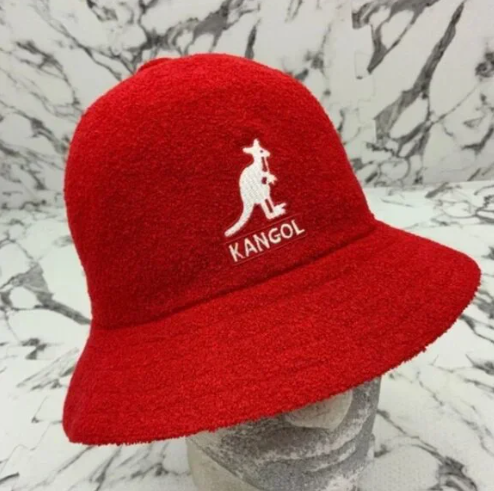 Men's Kangol Red | White Bermuda Casual Bucket Hat NWT