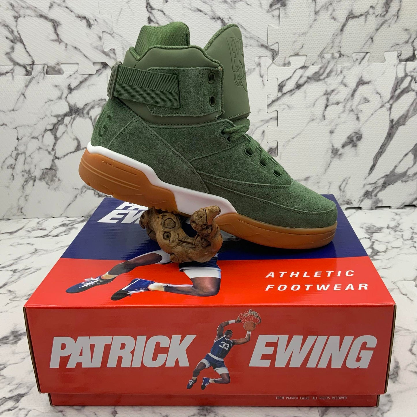 Men’s PATRICK EWING 33 HI Green | White | Gum Sneakers NWT