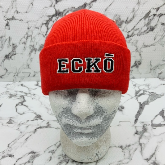 Men's Ecko Unlimited Red | Black | White Designer Cuff Beanie NWT