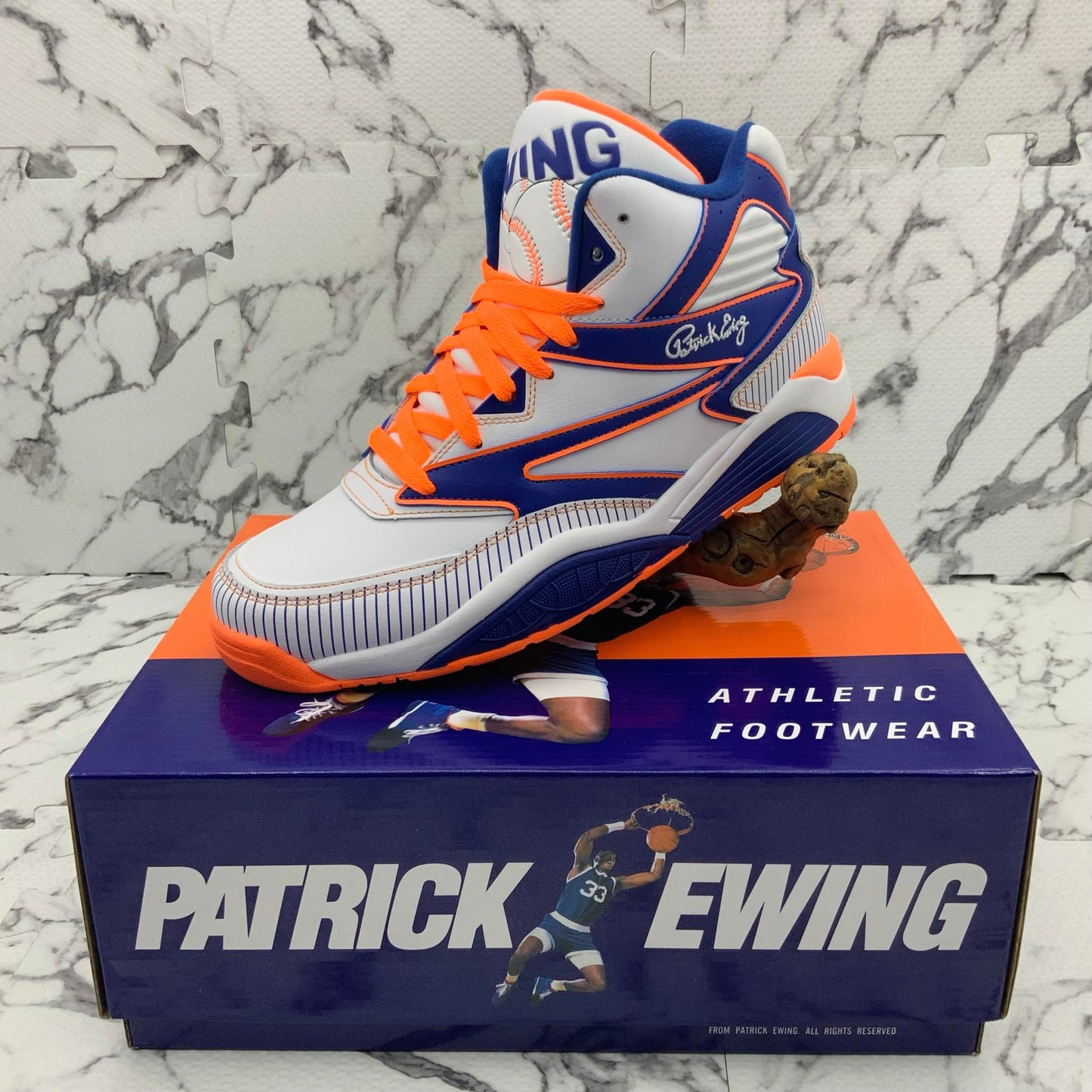 Men’s PATRICK EWING SPORT LITE X QUEENS White | Royal | Orange Sneakers NWT