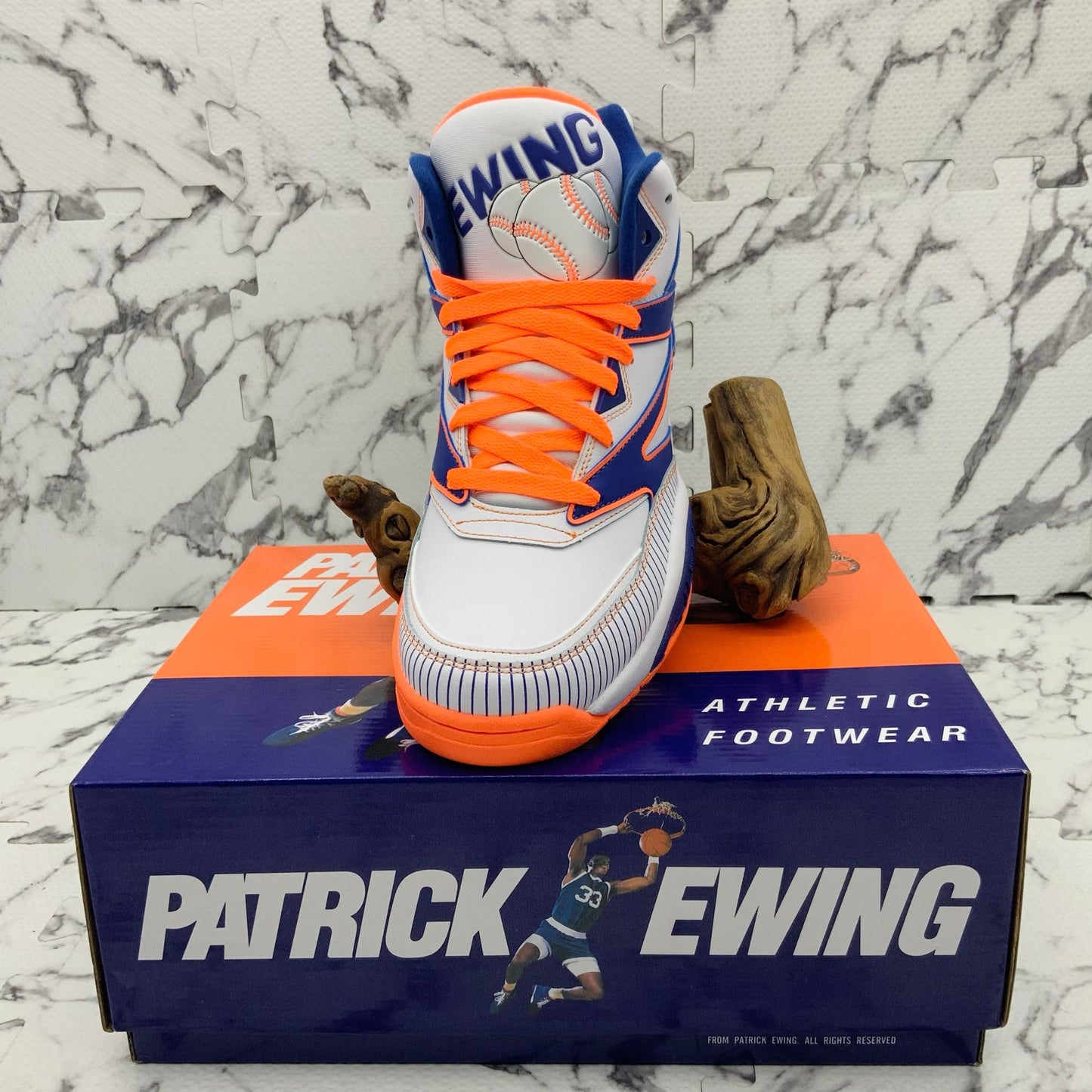 Men’s PATRICK EWING SPORT LITE X QUEENS White | Royal | Orange Sneakers NWT