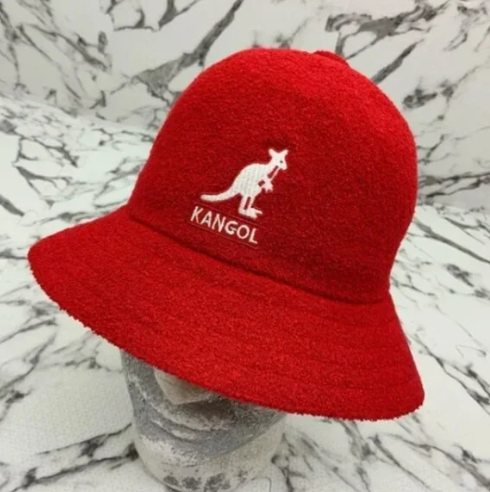 Men's Kangol Red | White Bermuda Casual Bucket Hat NWT