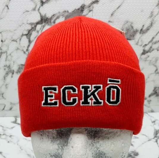 Men's Ecko Unlimited Red | Black | White Designer Cuff Beanie NWT