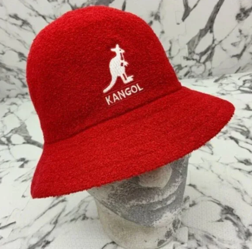 Men's Kangol Red | White Bermuda Casual Bucket Hat NWT